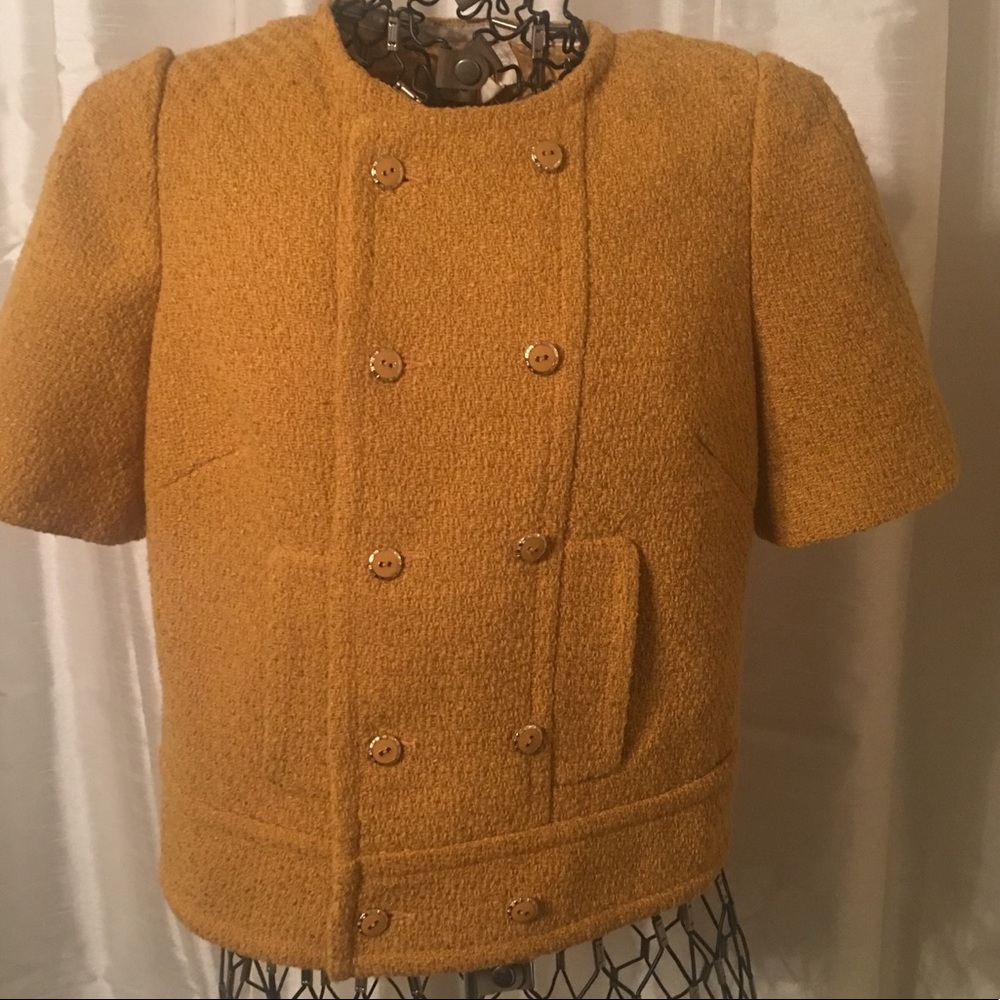 Anthropologie Retro Indra Jacket mustard colored